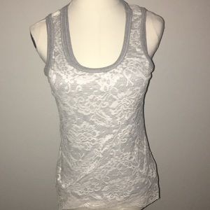 Michael Michael Kors gray tank with lace overlay